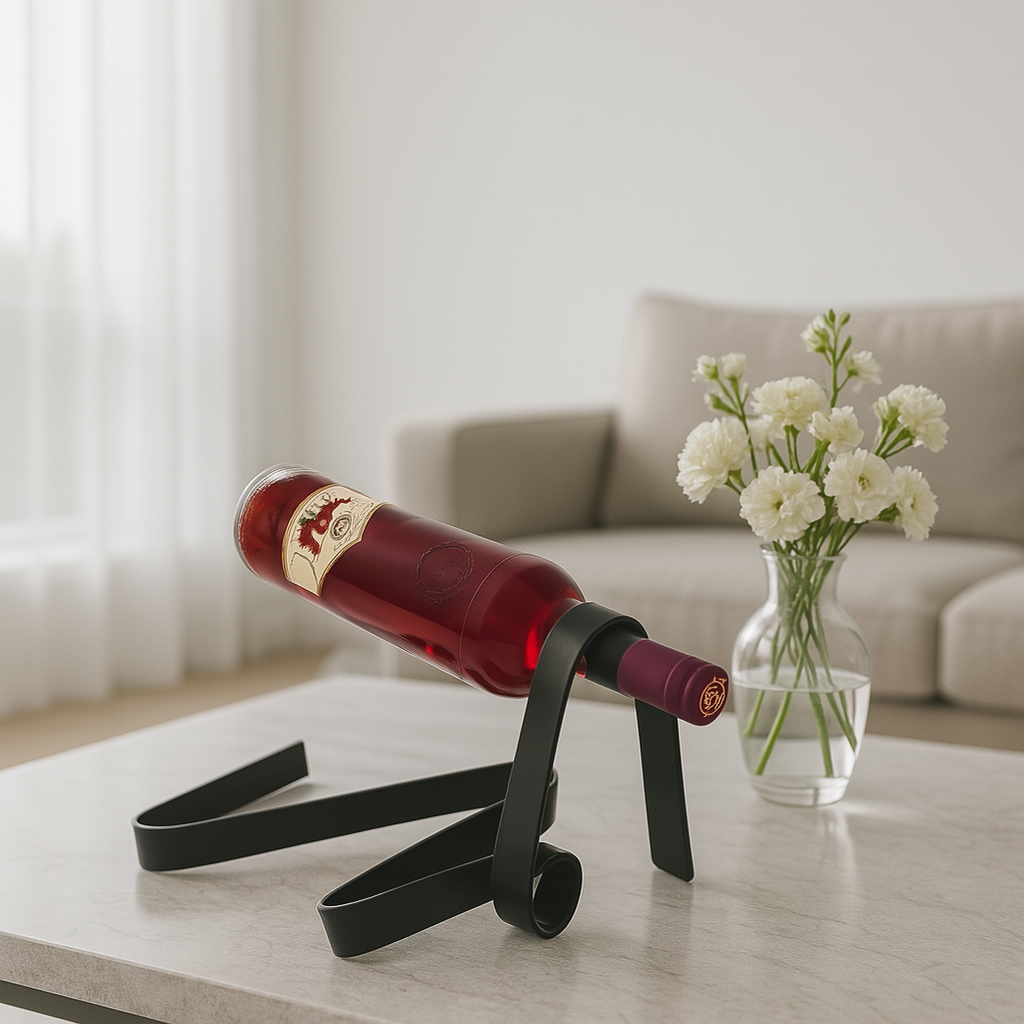 Suport Vin Ribbon Negru Mat - FROMRO