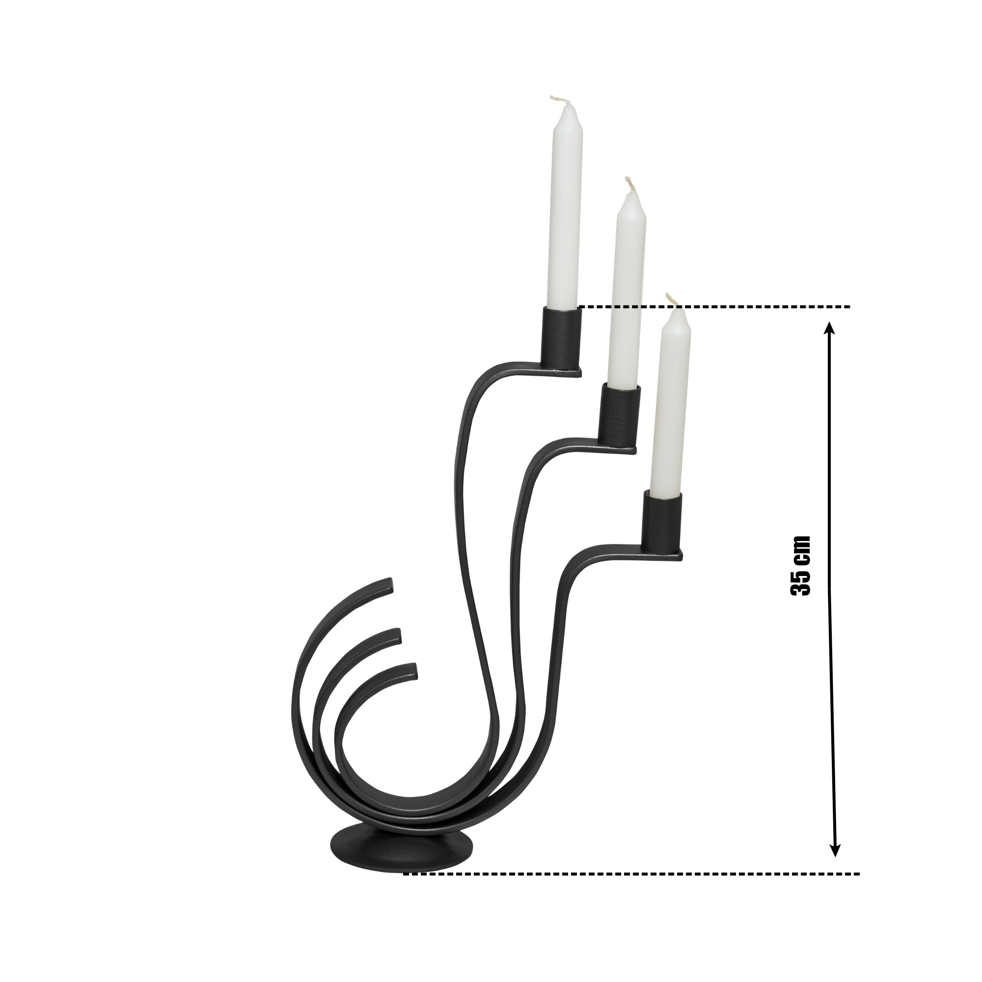 Suport lumânări Elegance negru mat - FROMRO