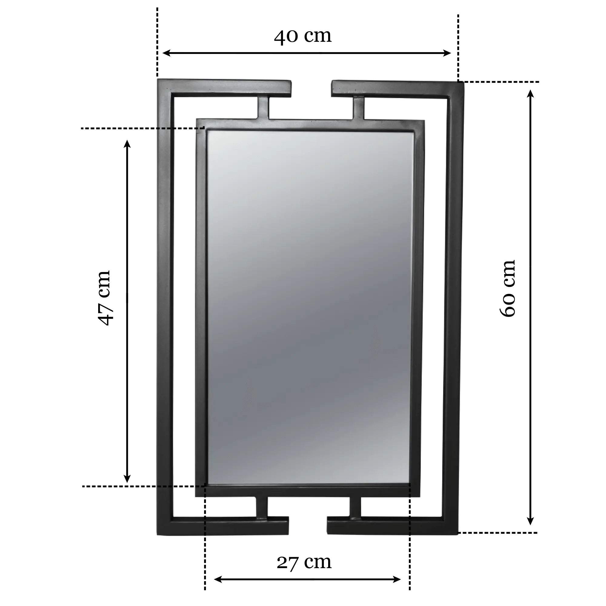Oglinda ATENA 60 cu rama metalică negru mat - FROMRO