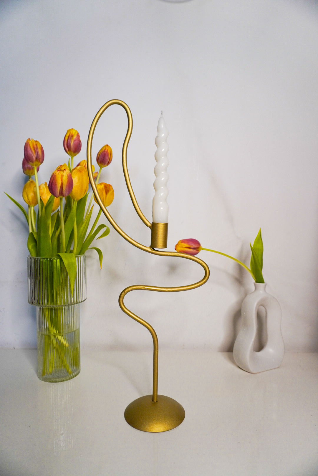 Suport lumânare Giulia negru mat - FROMRO