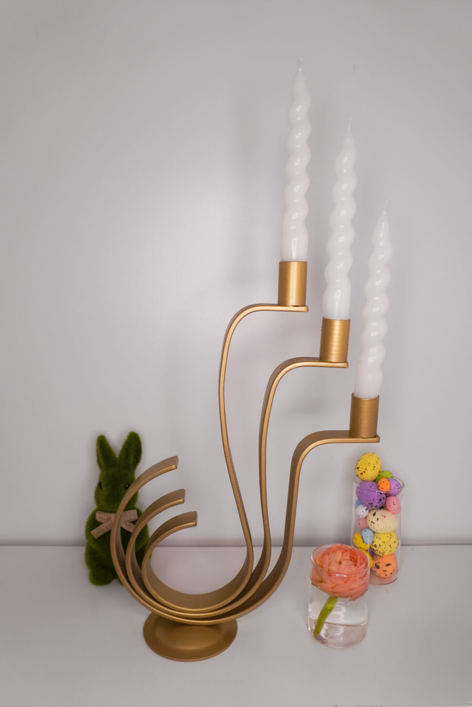 Suport lumânări Elegance alb mat