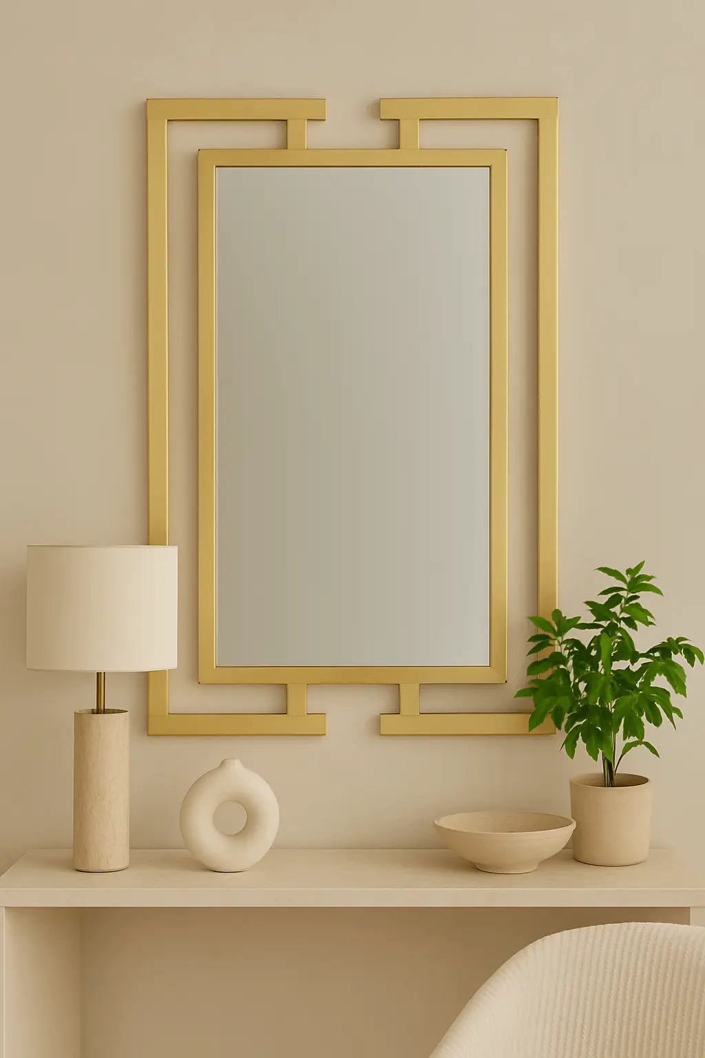 Oglinda ATENA 80 cu rama metalica auriu mat