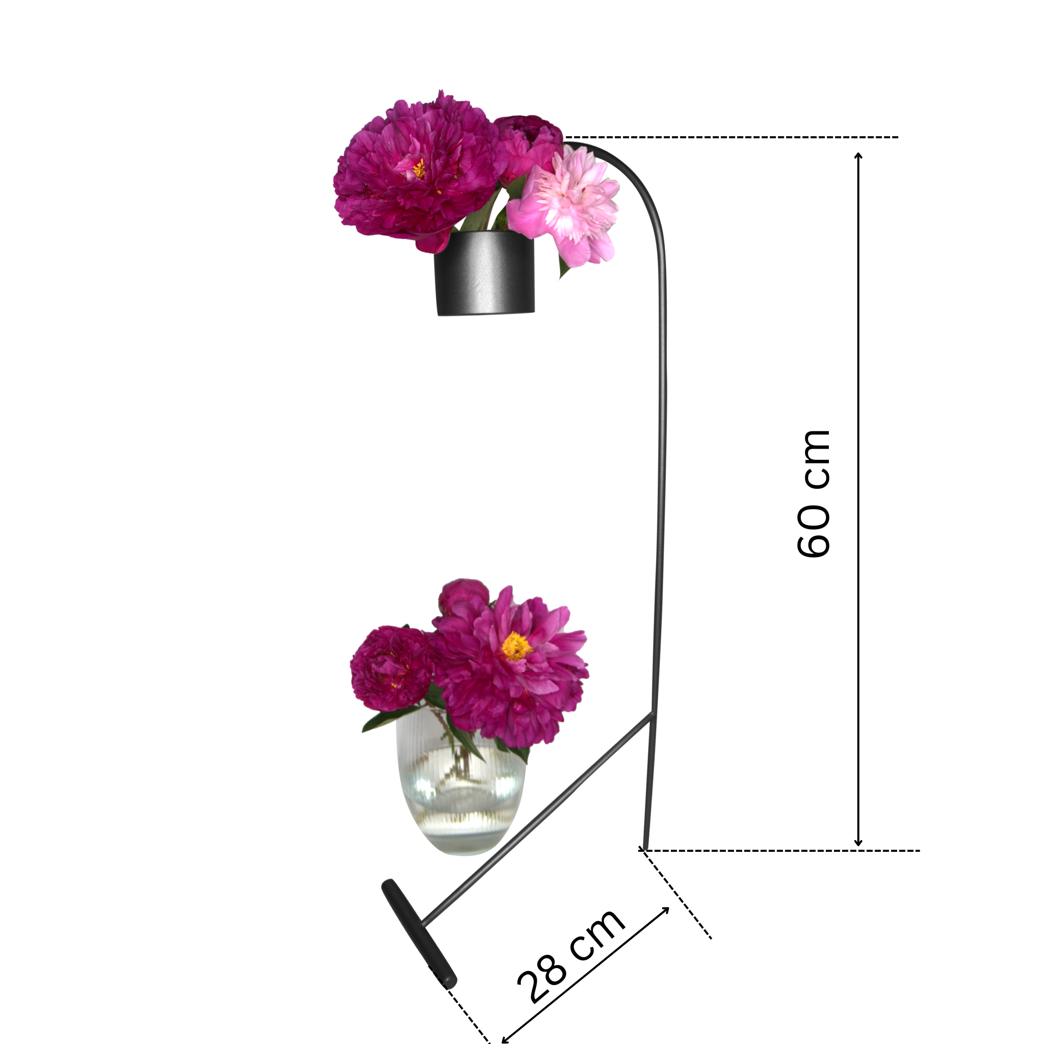 Suport decorativ „Aurélia” pentru flori – Design elegant din metal negru mat