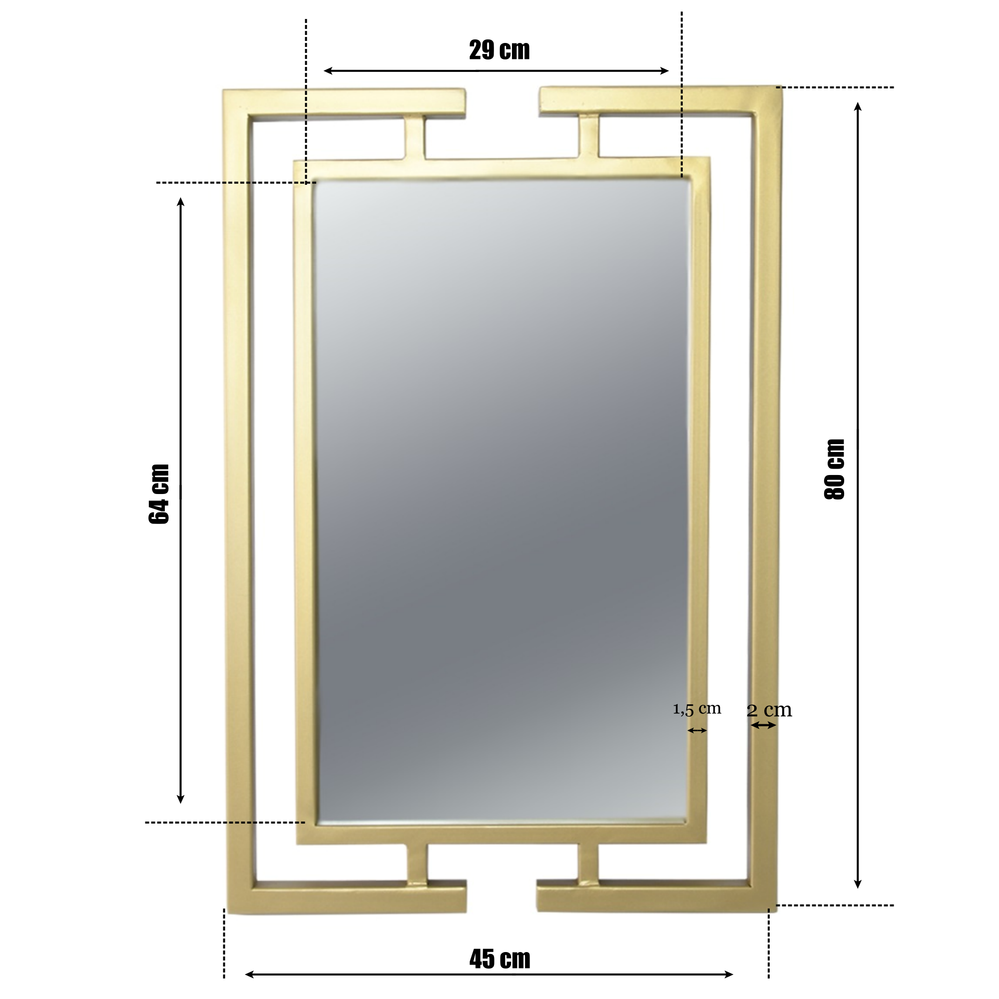 Oglinda ATENA 80 cu rama metalica auriu mat - FROMRO