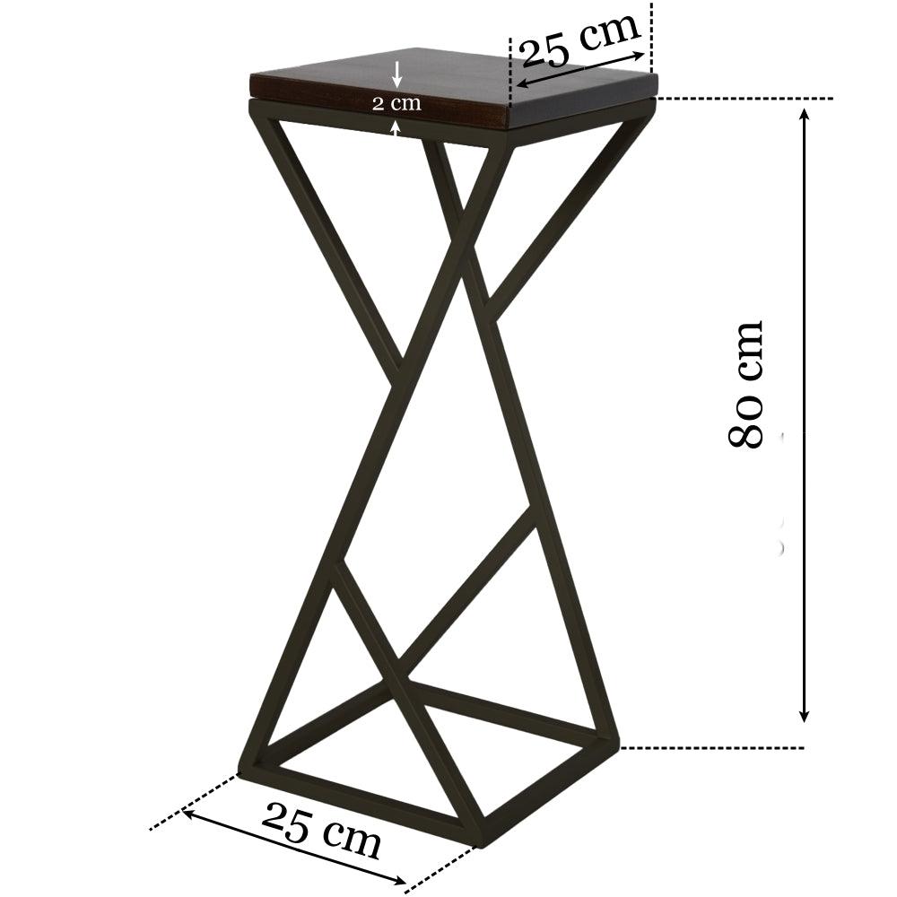 Suport decorativ pentru ghivece ELISA 80 cu cadru metalic negru mat - FROMRO