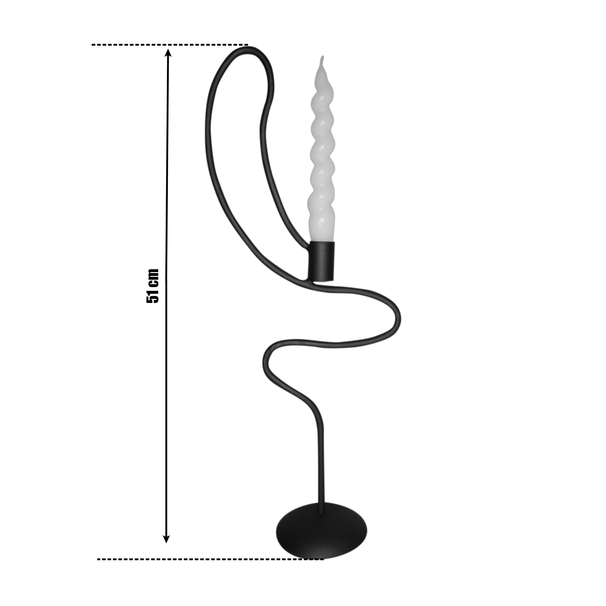 Suport lumânare Giulia negru mat - FROMRO