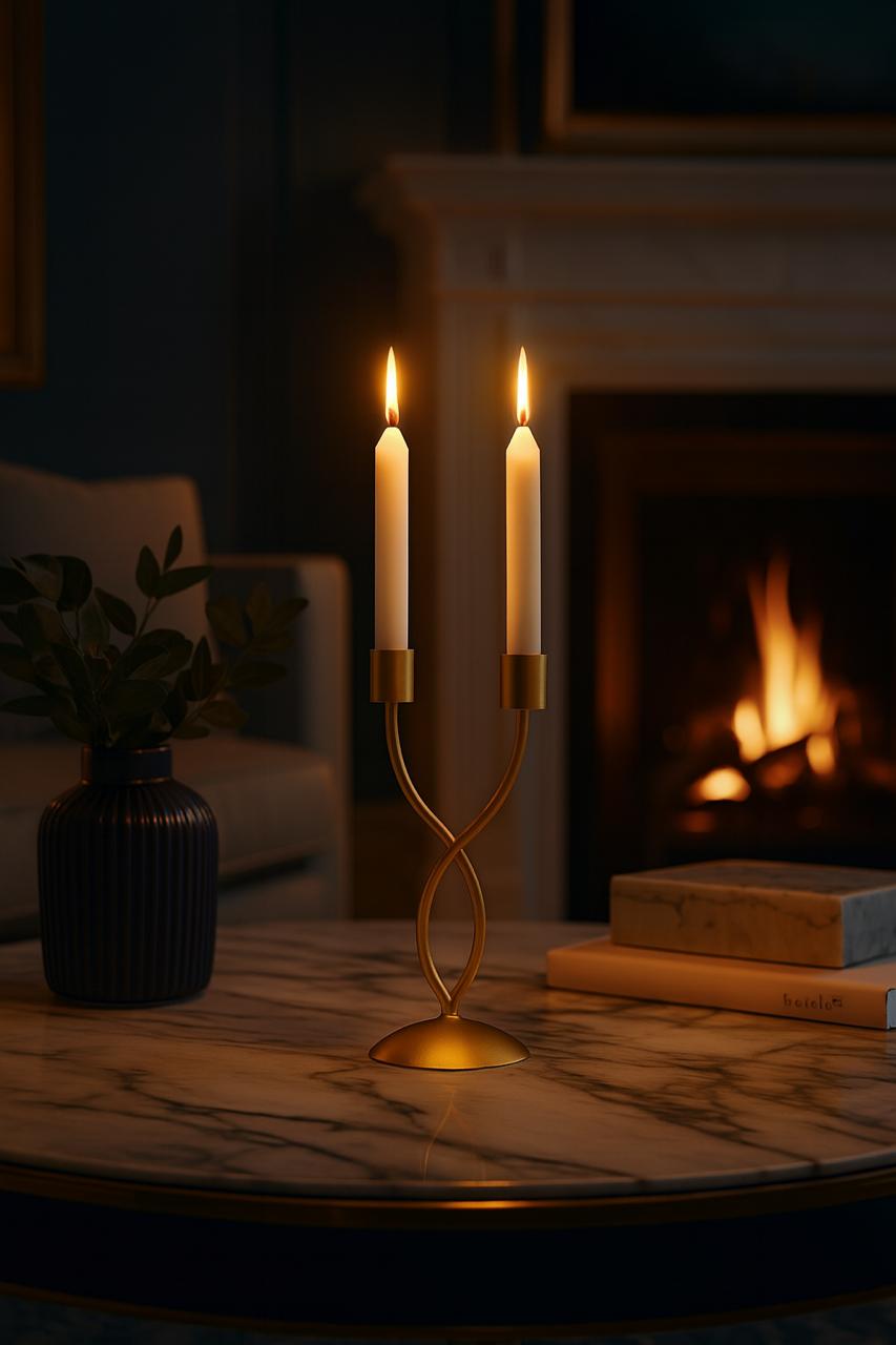 Suport lumânări Little Grace negru mat