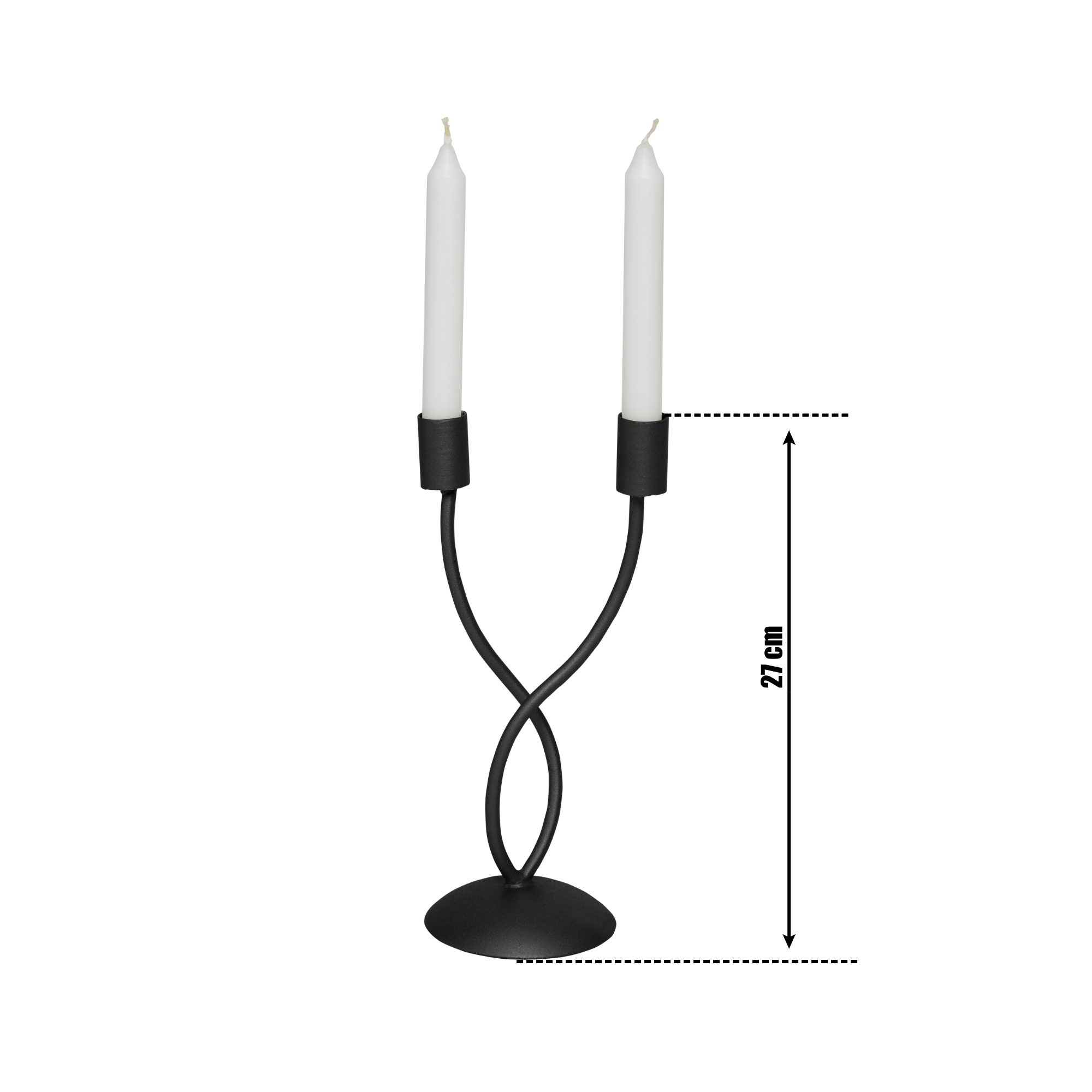 Suport lumânări Little Grace negru mat - FROMRO