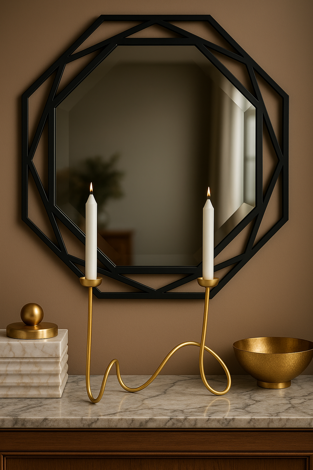 Suport lumânari Aria auriu mat - FROMRO