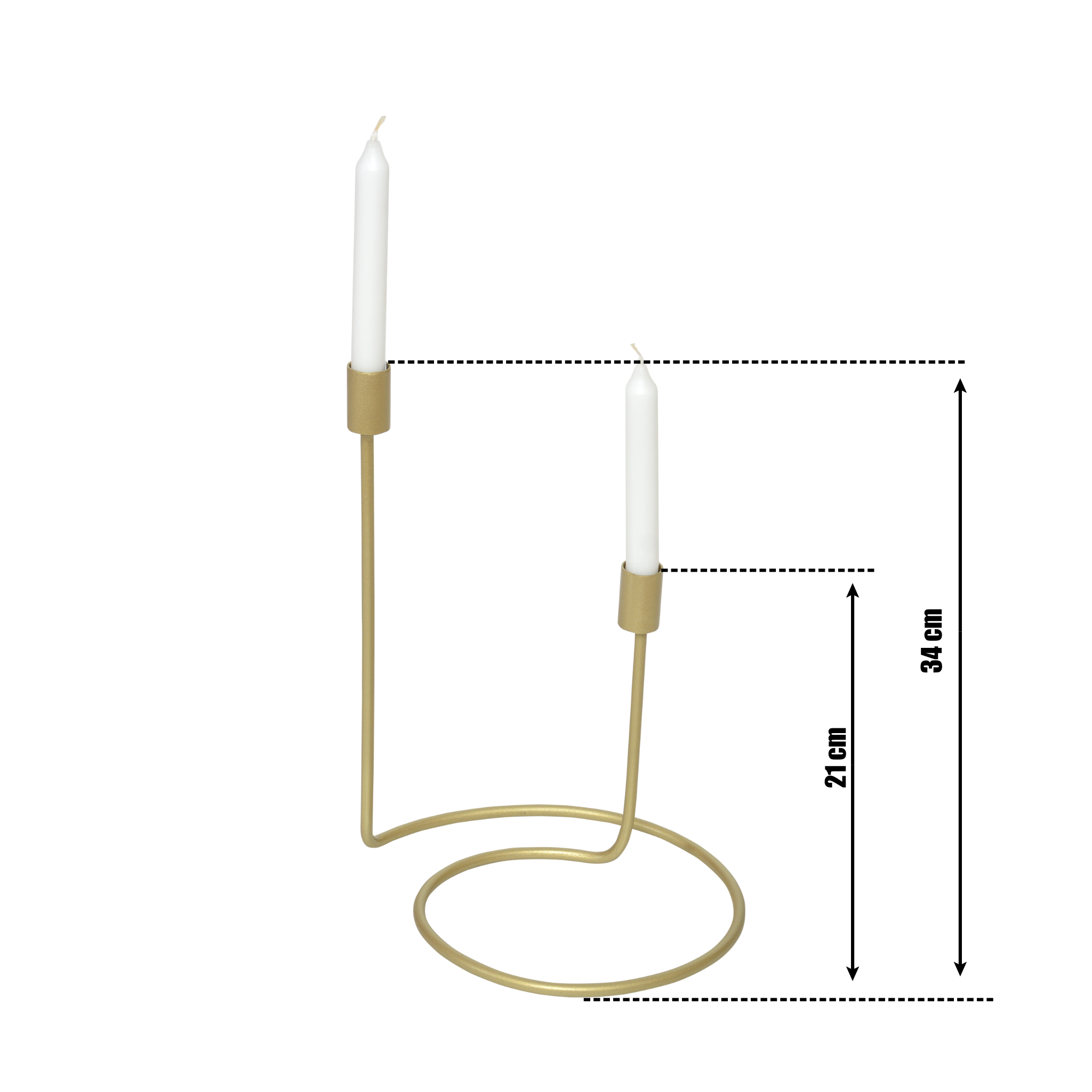 Suport lumânări SHADOW FLAME auriu mat - FROMRO