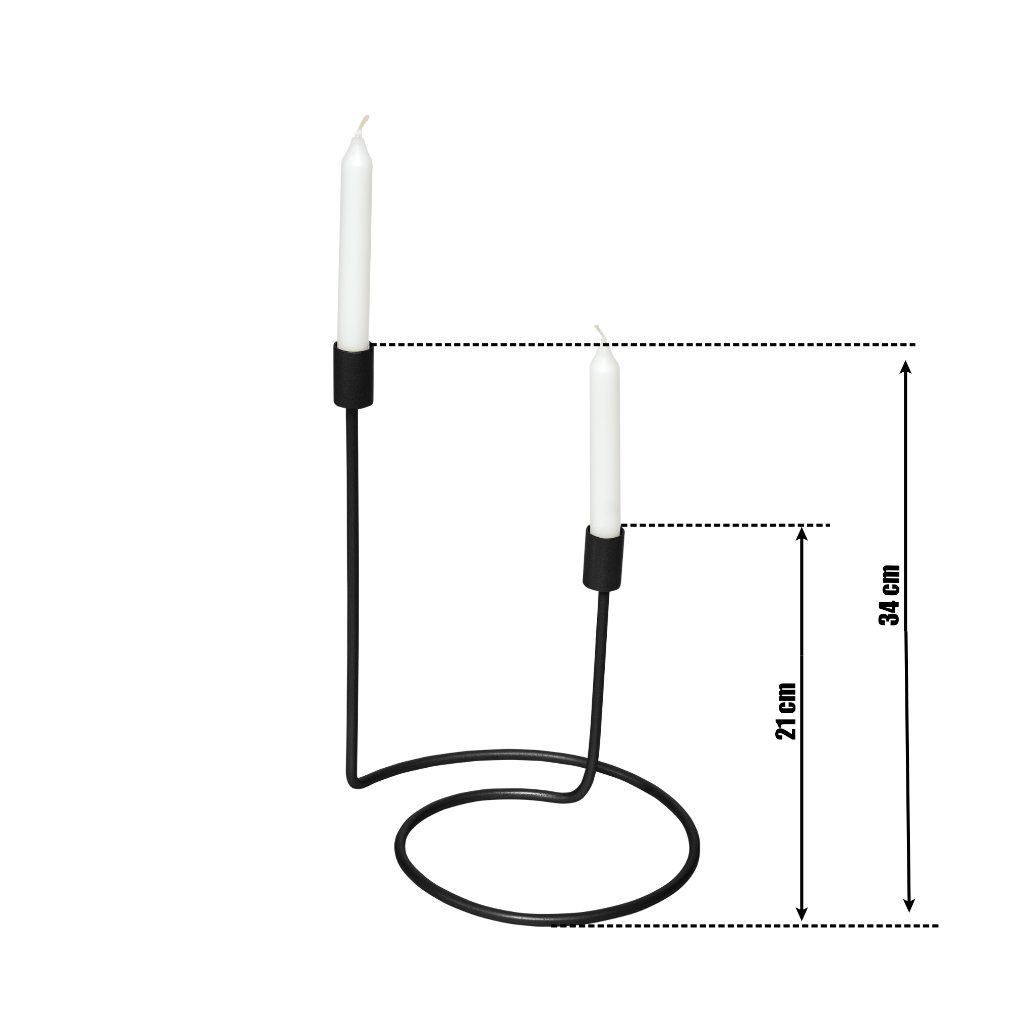 Suport lumânări SHADOW FLAME negru mat - FROMRO