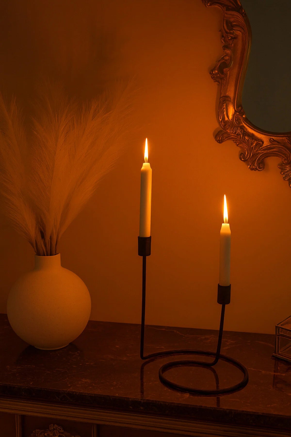 Suport lumânări SHADOW FLAME alb mat