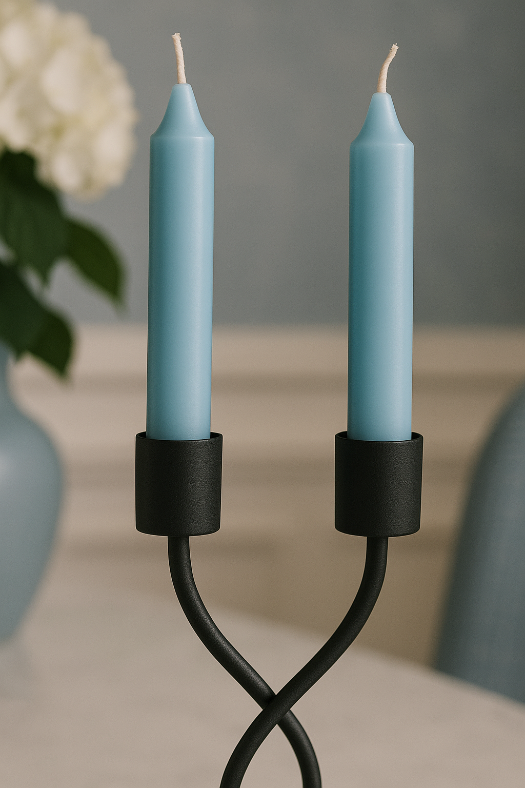 Suport lumânări Little Grace negru mat - FROMRO