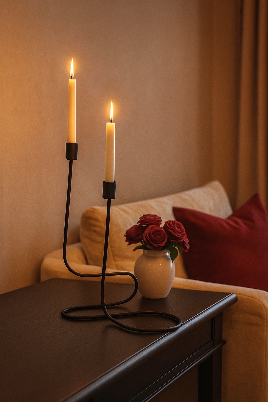 Suport de lumânări SHADOW GLOW negru mat - FROMRO