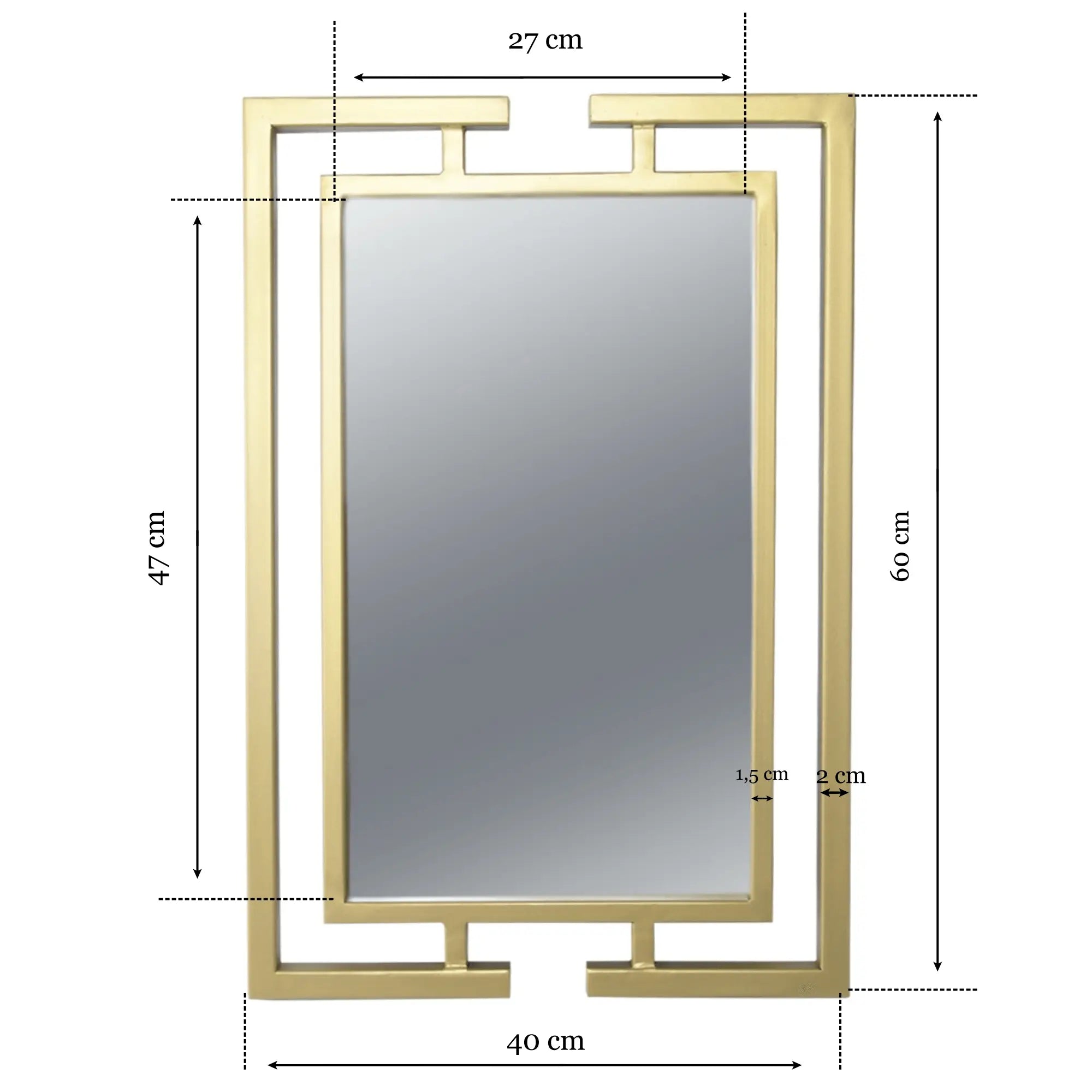 Oglinda ATENA 60 cu rama metalica auriu mat - FROMRO
