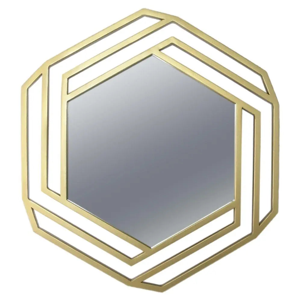 Oglinda INDIRA cu rama metalică auriu mat - FROMRO