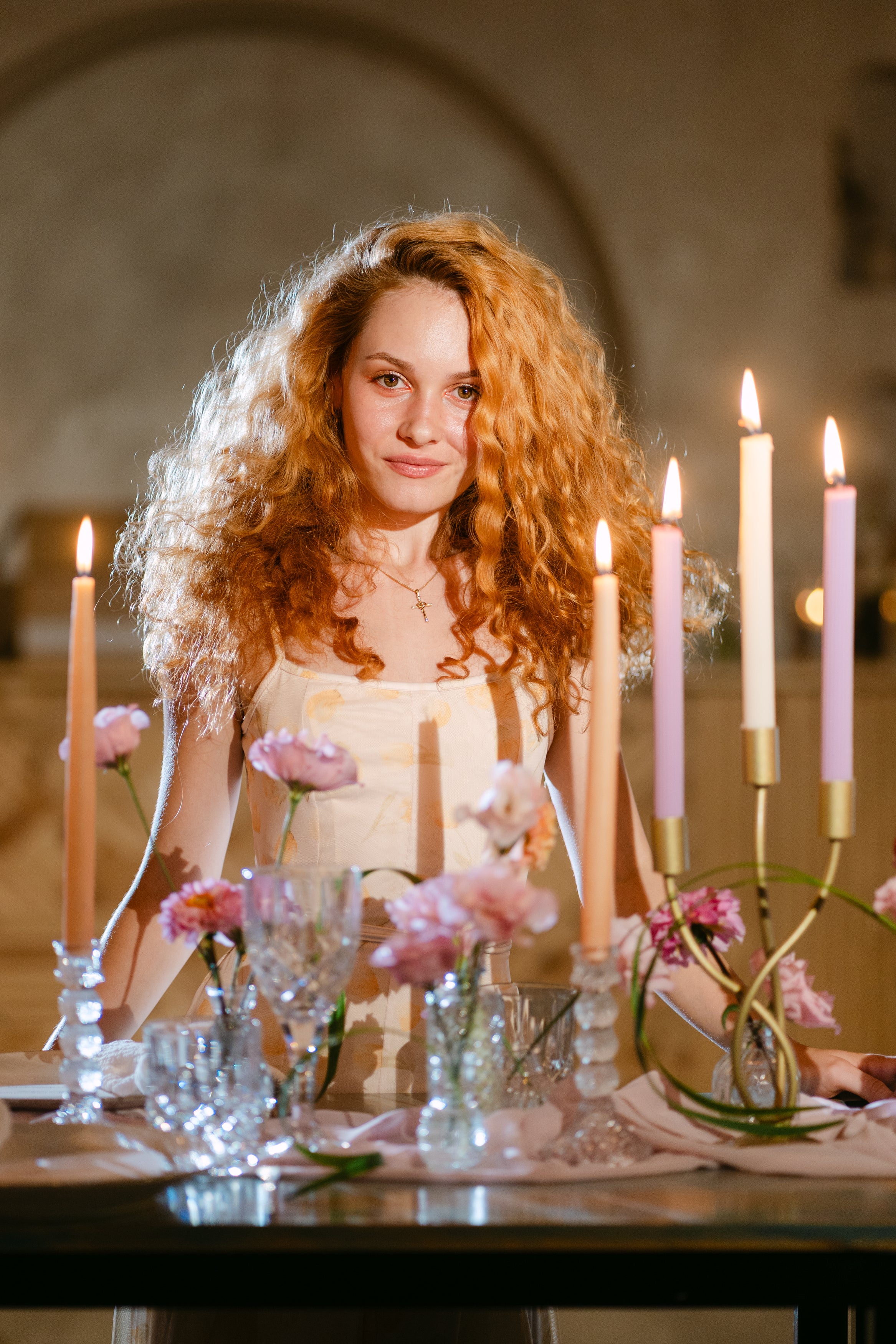 Suport lumânări Grace alb mat