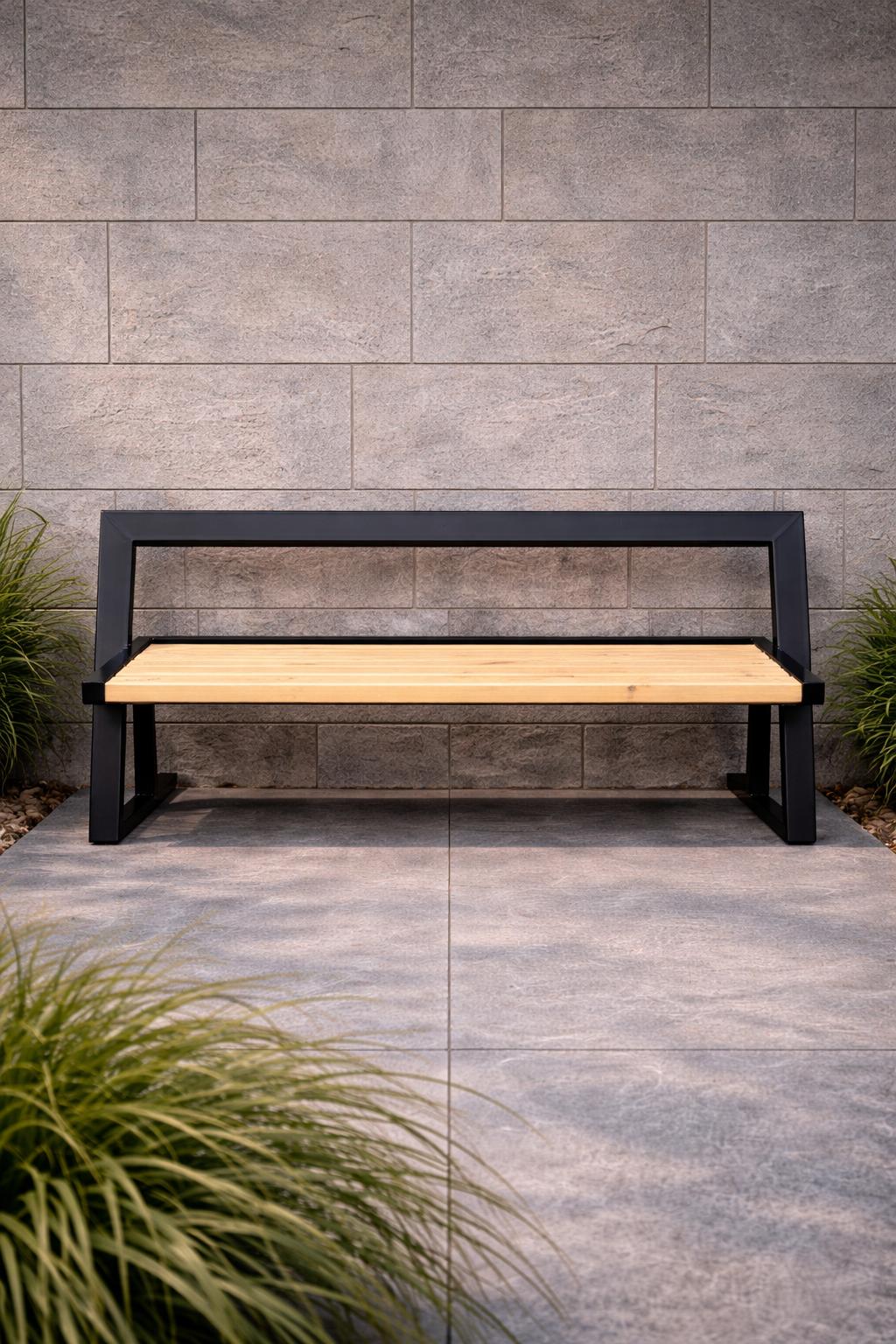 Bancă Grădină Premium Metal & Lemn – Design Modern Exclusiv | Confort & Stil de Lux pentru Exterior - FROMRO