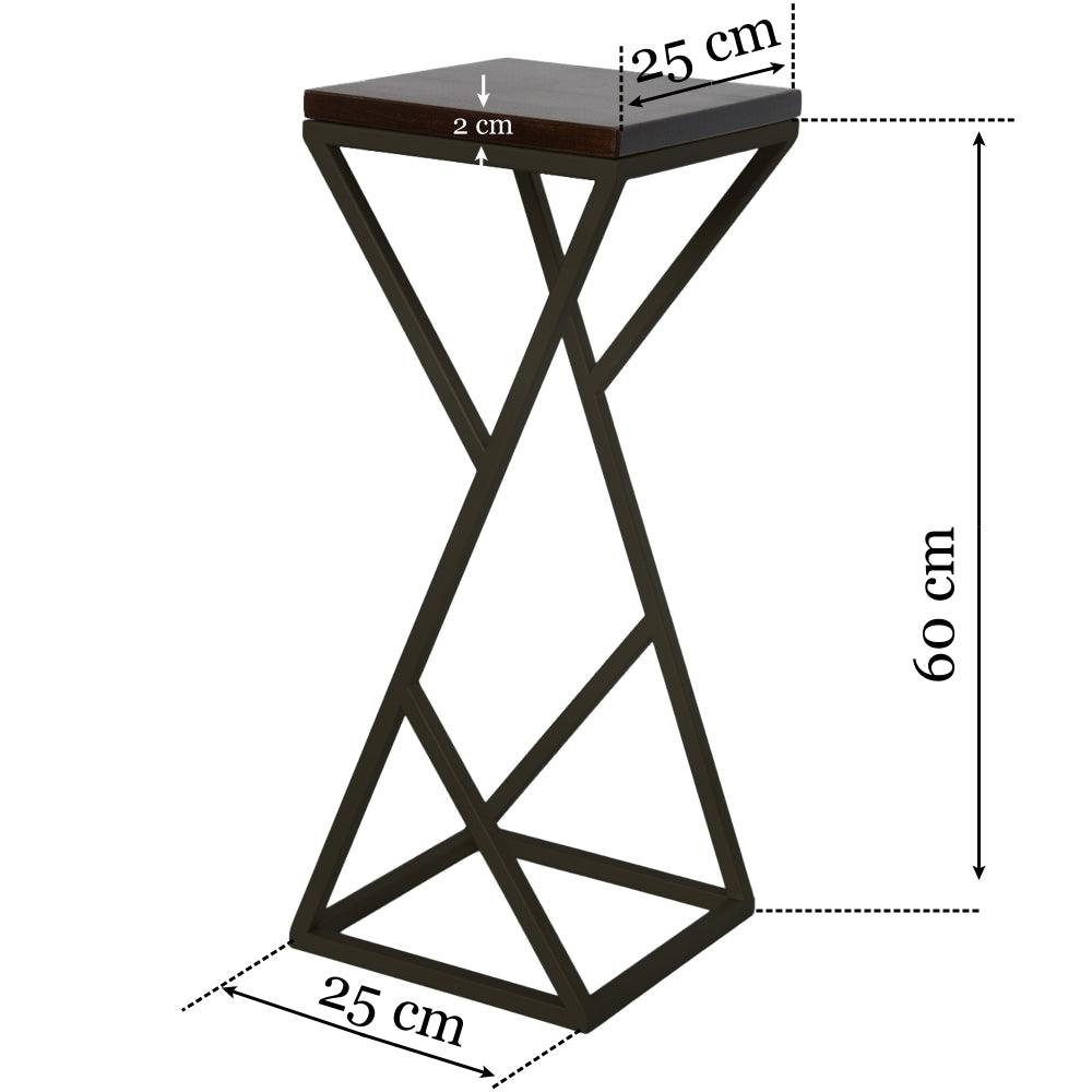 Suport decorativ pentru ghivece ELISA 60 cu cadru metalic negru mat - FROMRO