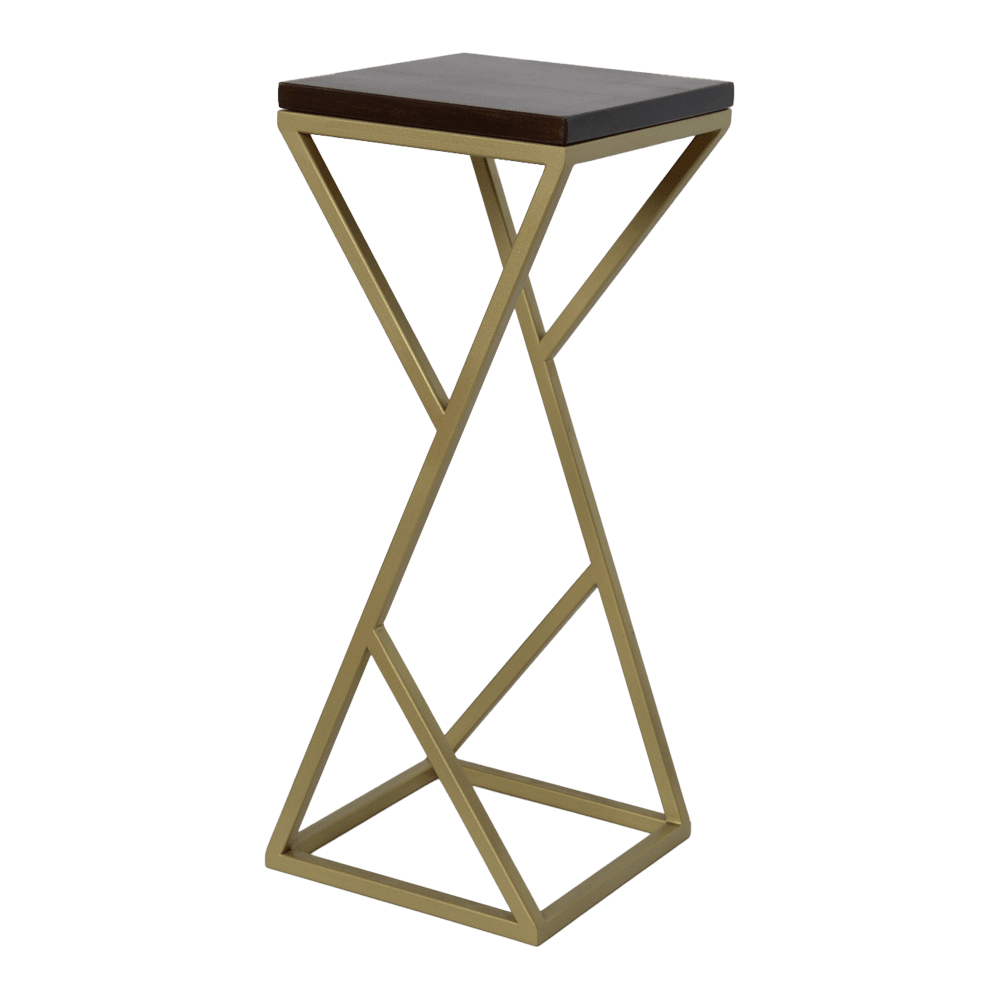 Suport decorativ pentru ghivece ELISA 60 cu cadru metalic auriu mat - FROMRO
