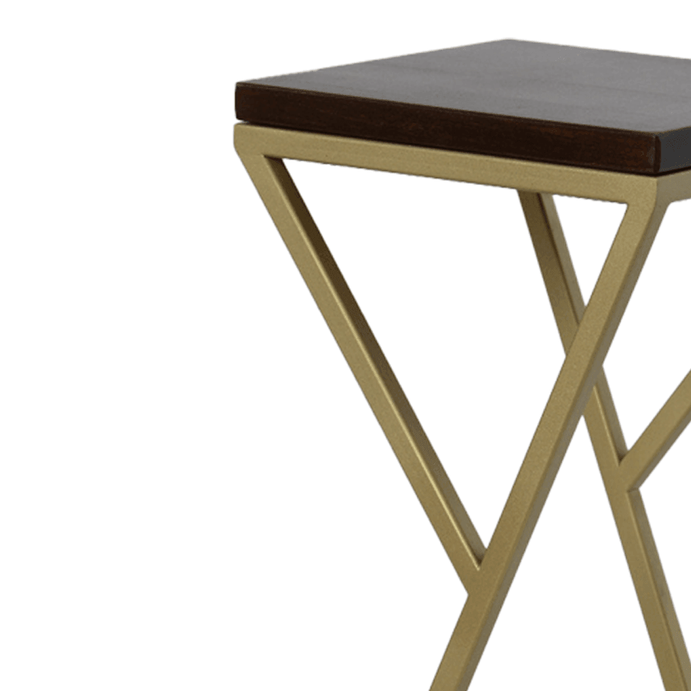 Suport decorativ pentru ghivece MELISA 40 cu cadru metalic auriu mat - FROMRO