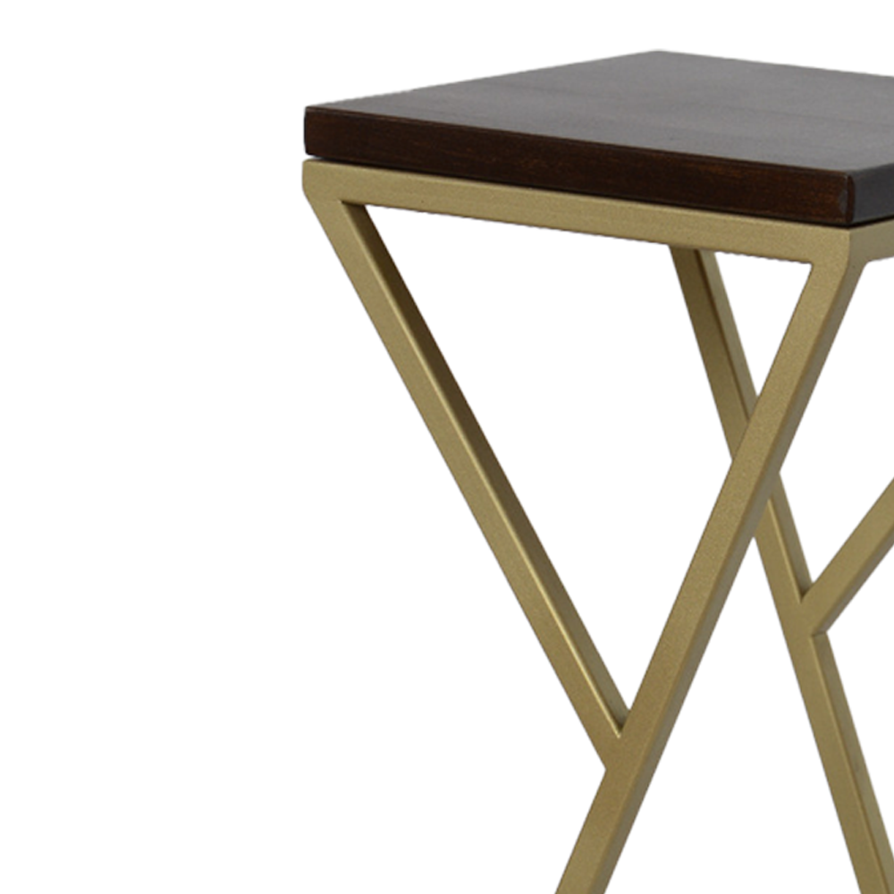 Suport decorativ pentru ghivece ELISA 80 cu cadru metalic auriu mat - FROMRO