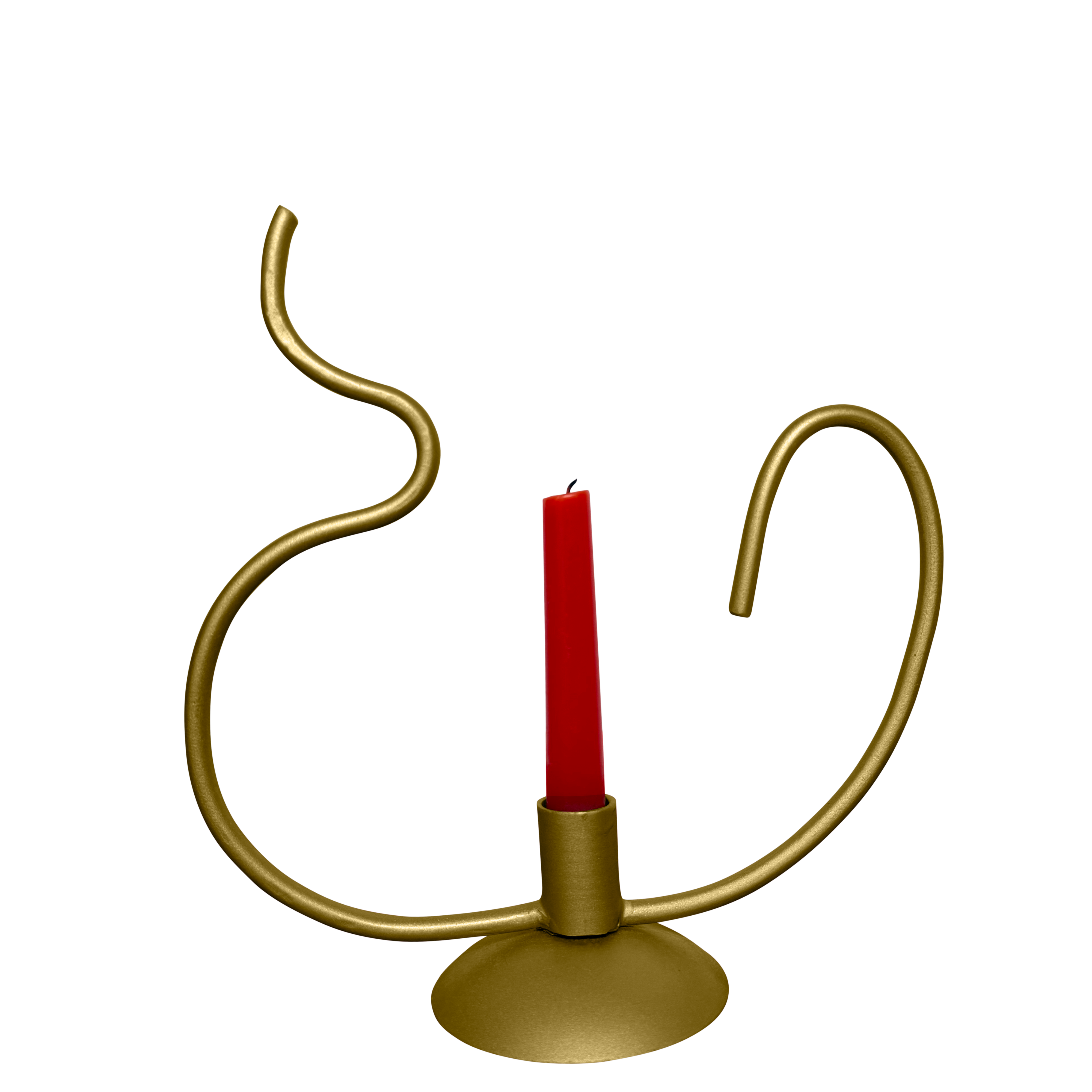 Elyra-Suport decorativ pentru lumânare, auriu mat, design artistic modern - FROMRO