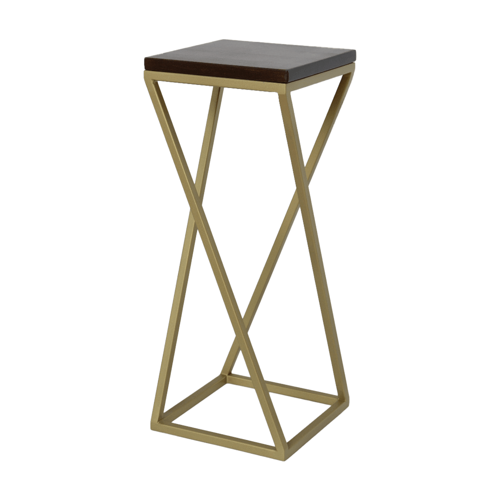 Suport decorativ pentru ghivece MELISA 80 cu cadru metalic auriu mat - FROMRO
