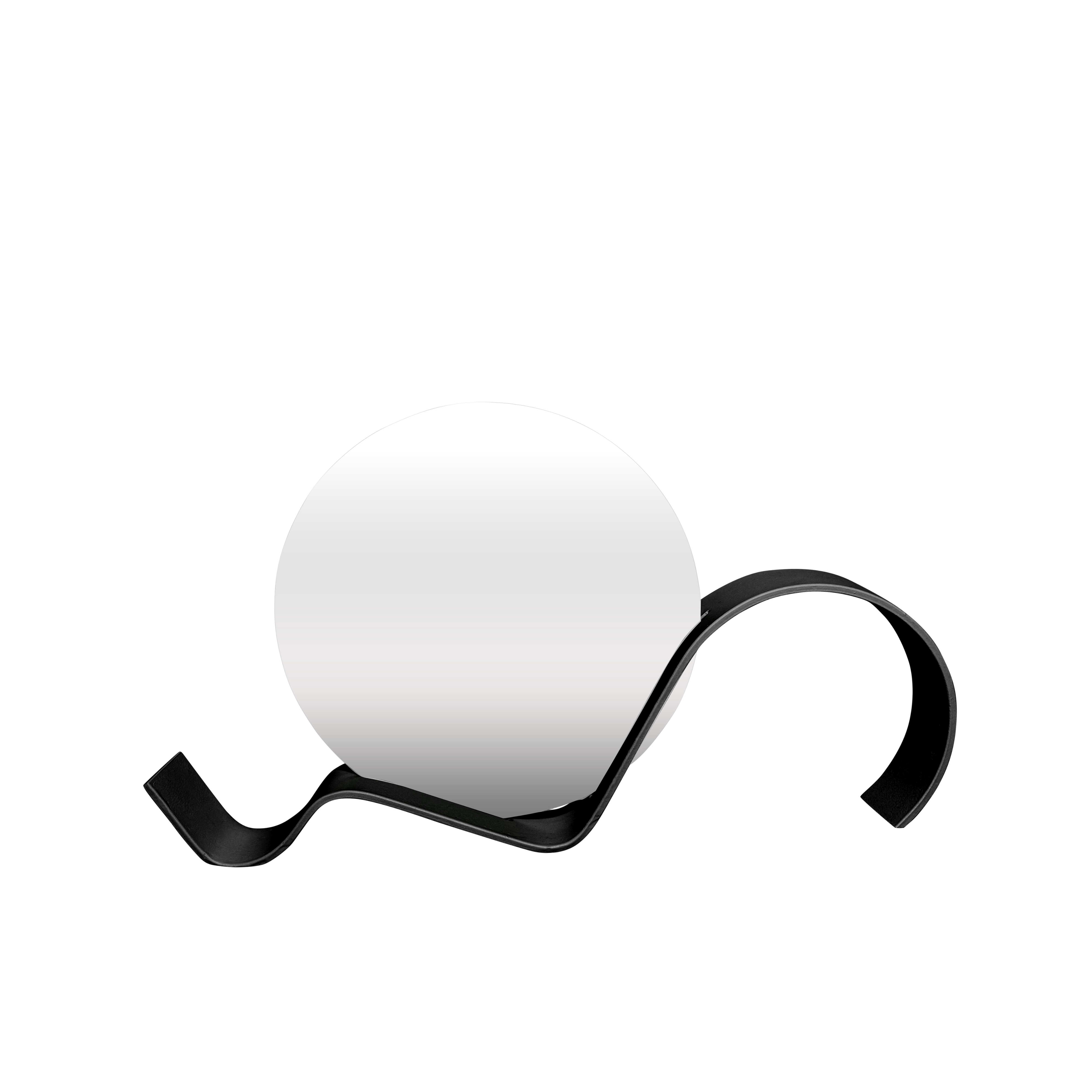 Oglindă decorativă Wave – negru mat - FROMRO