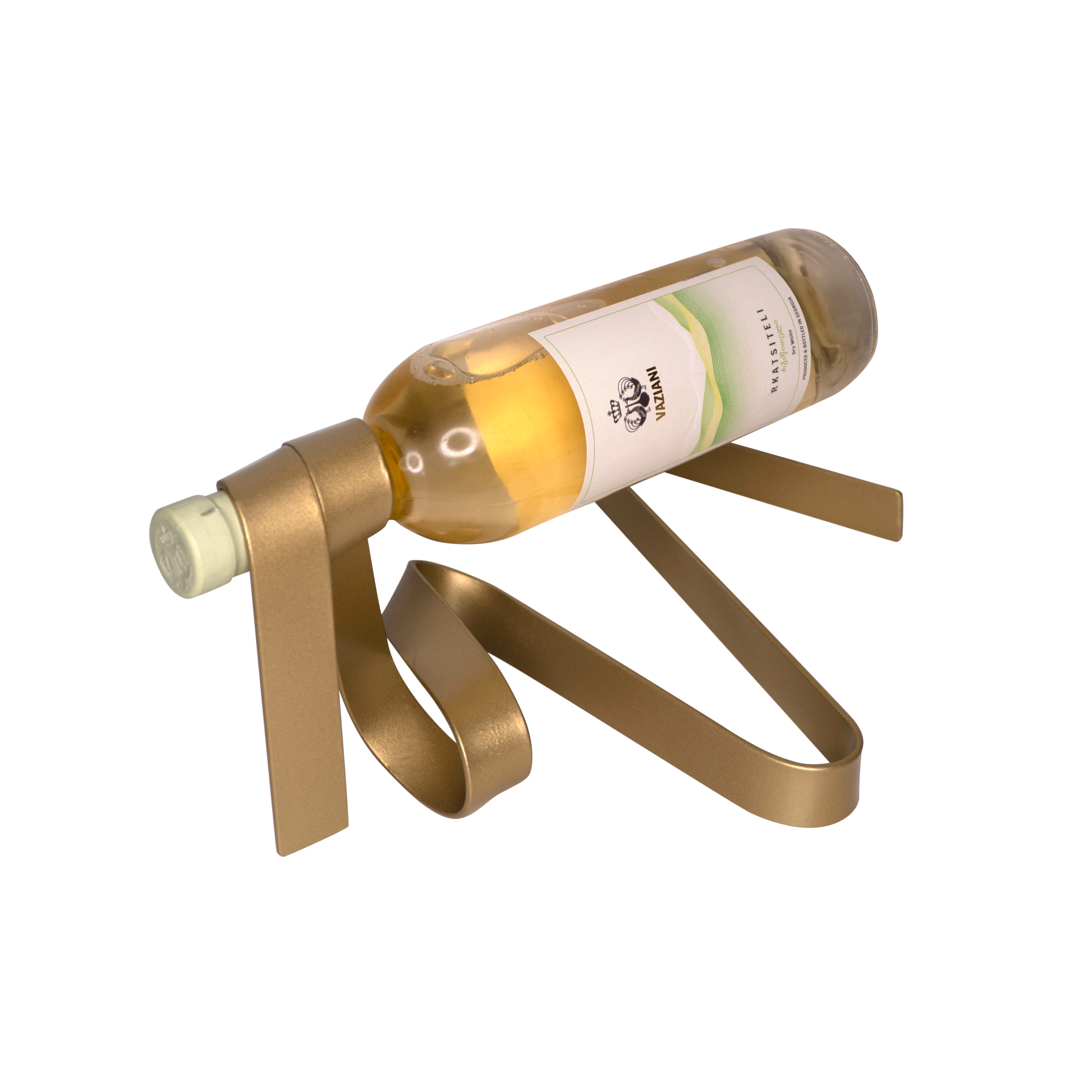 Suport Vin Ribbon Auriu Mat