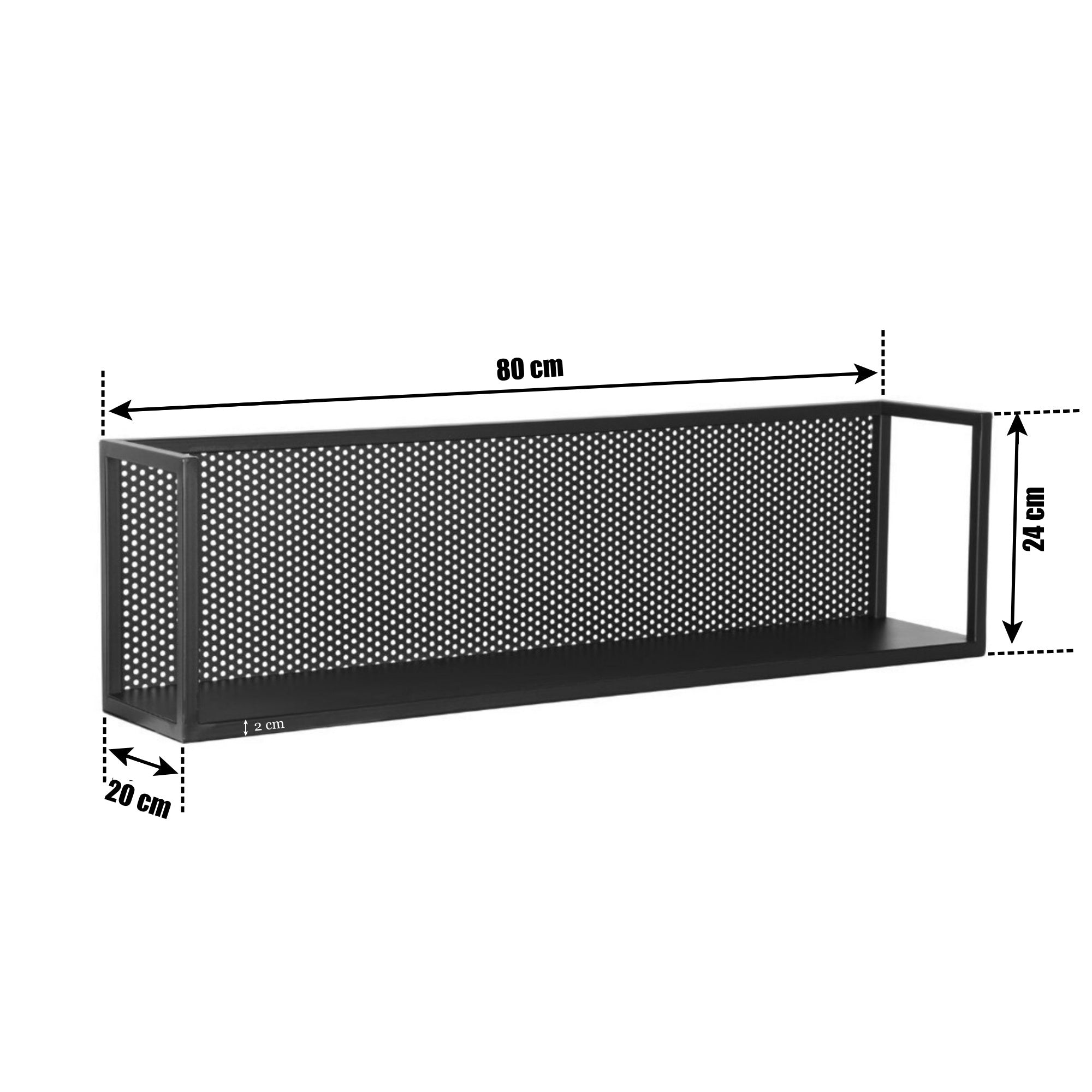Etajeră metalică SELENA 80 negru mat - FROMRO