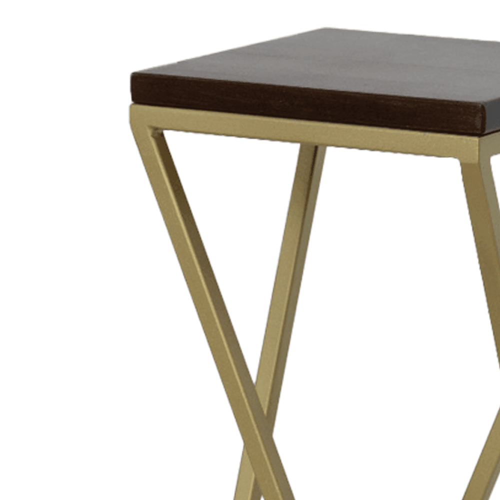 Set suporturi decorative pentru ghivece  MELISA cu cadru metalic auriu mat - FROMRO