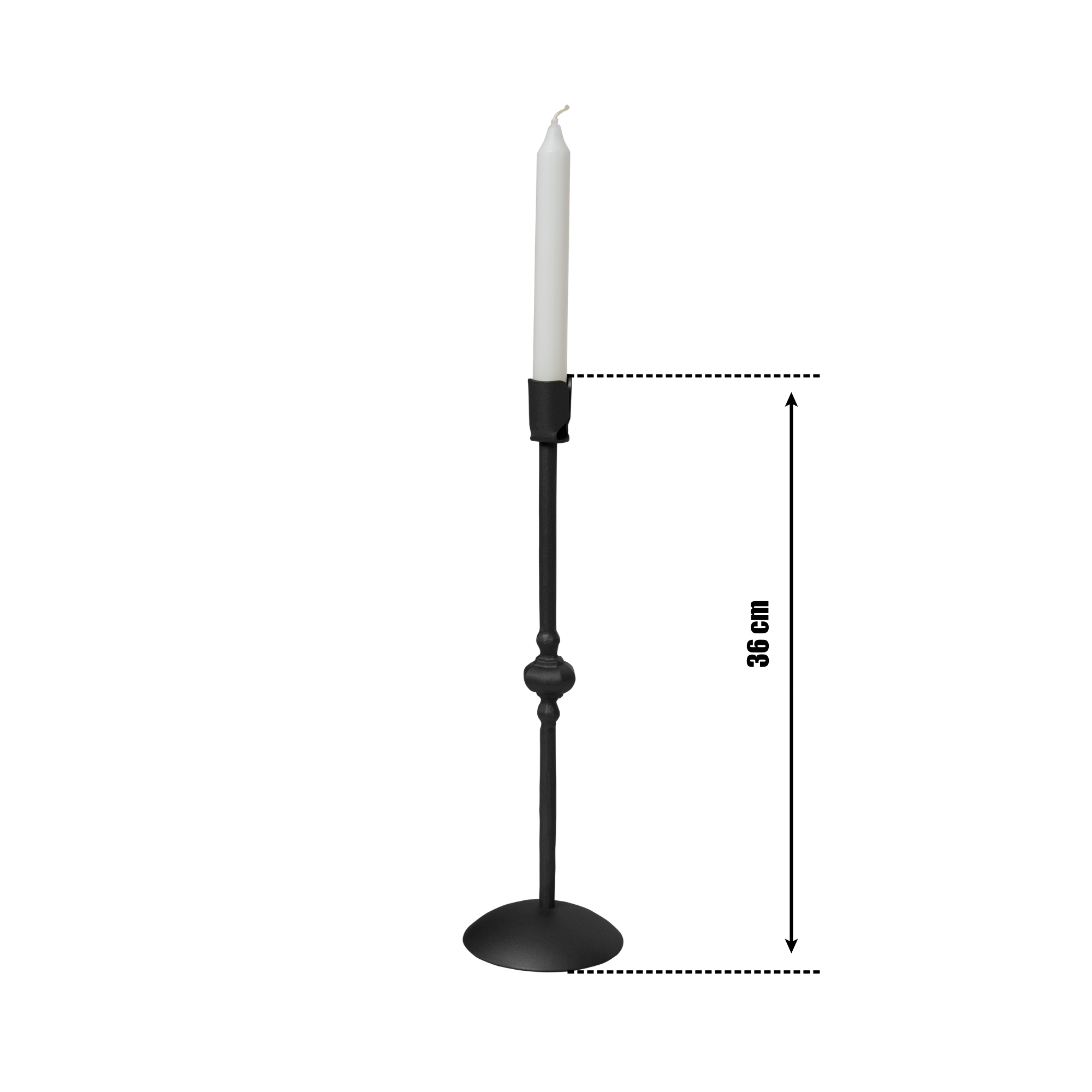 Suport lumânare Midnight Grace negru mat - FROMRO