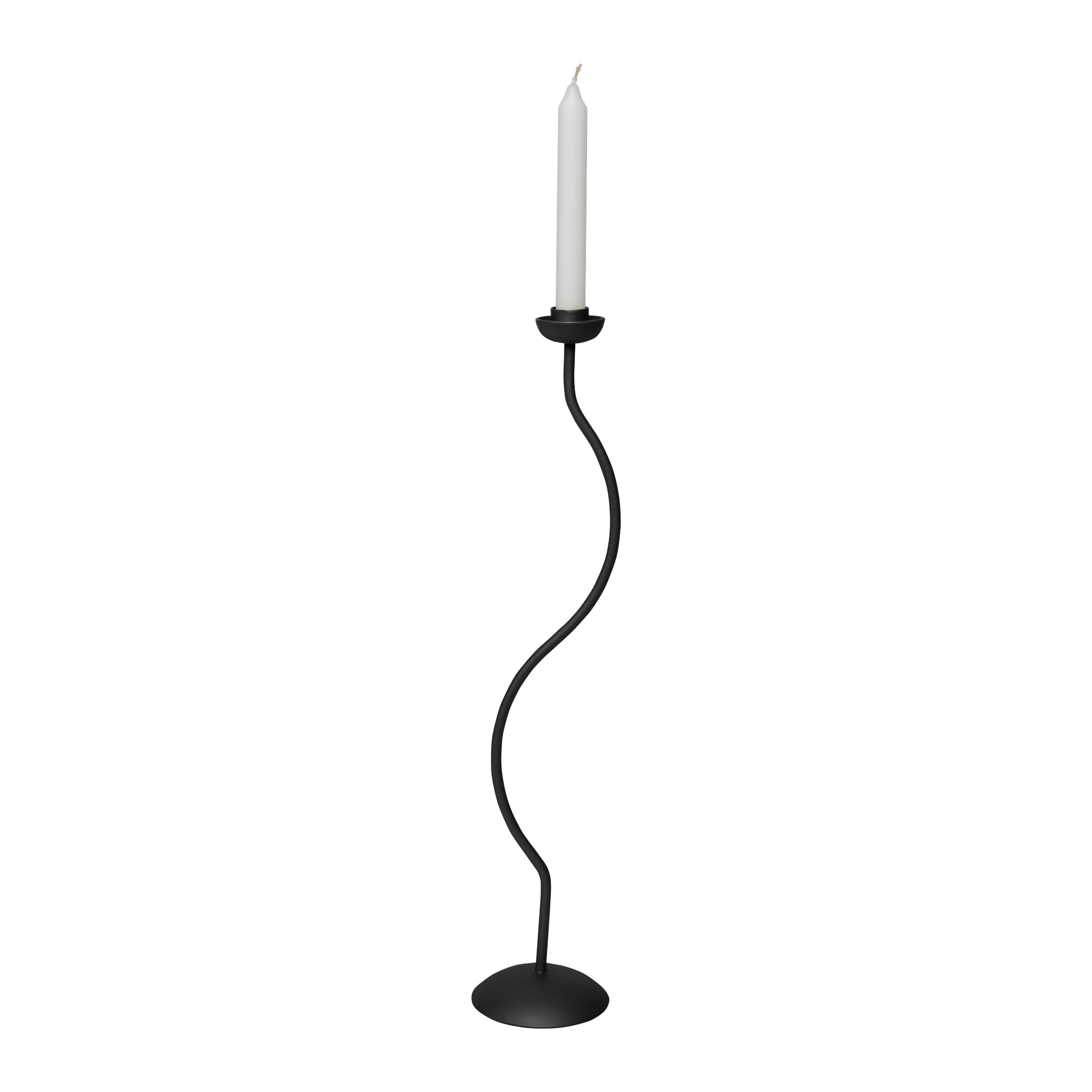 Suport lumânare SMOOTH WAVE 31 negru mat - FROMRO