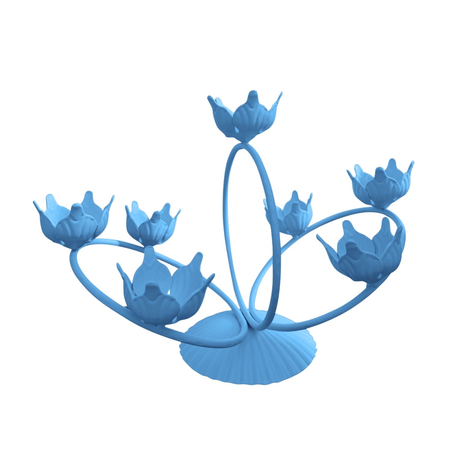 Suport Ouă Paște Metalic 7 Locuri albastru– Design Floral Elegant | Decor Premium de Masă - FROMRO