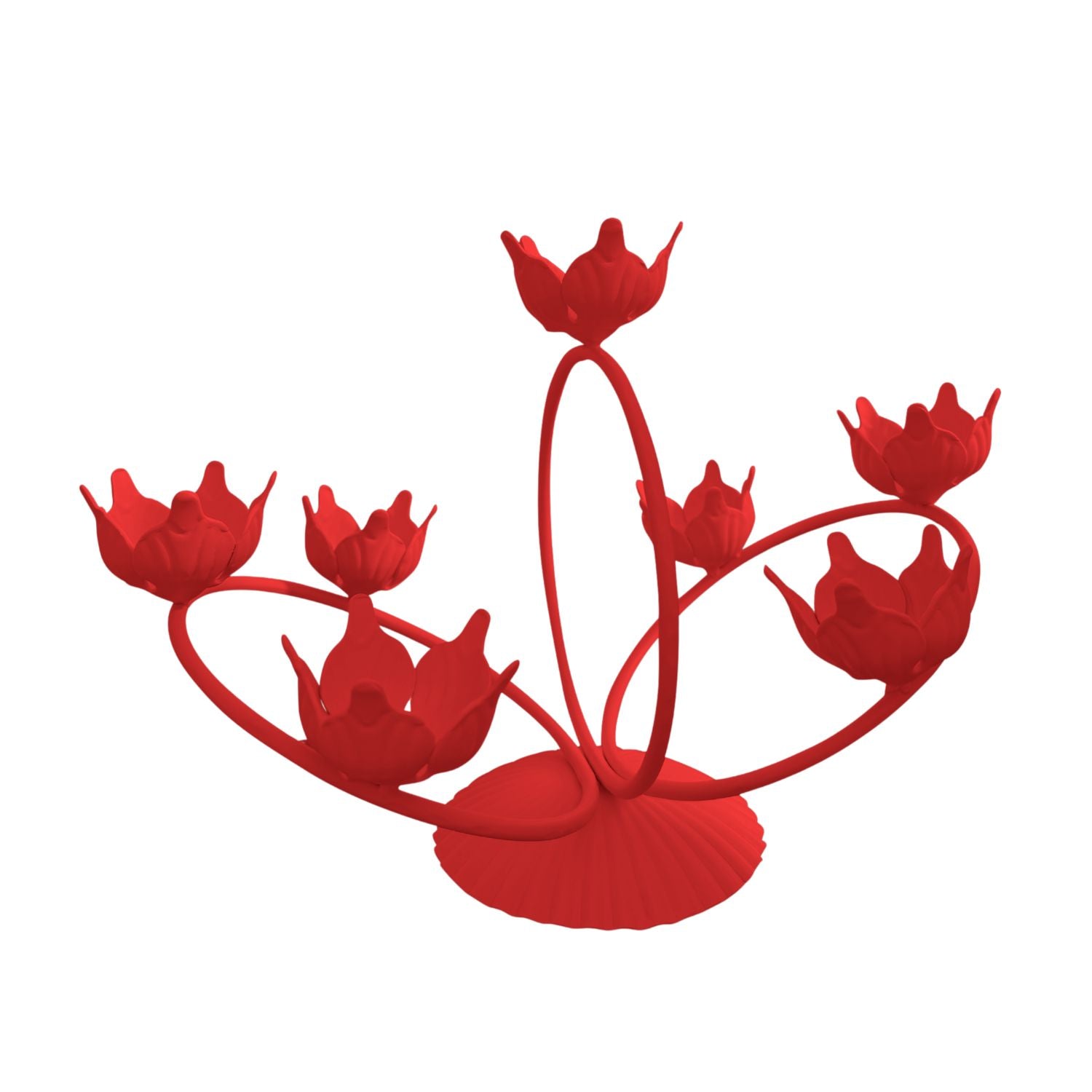 Suport Ouă Paște Metalic 7 Locuri rosu – Design Floral Elegant | Decor Premium de Masă - FROMRO