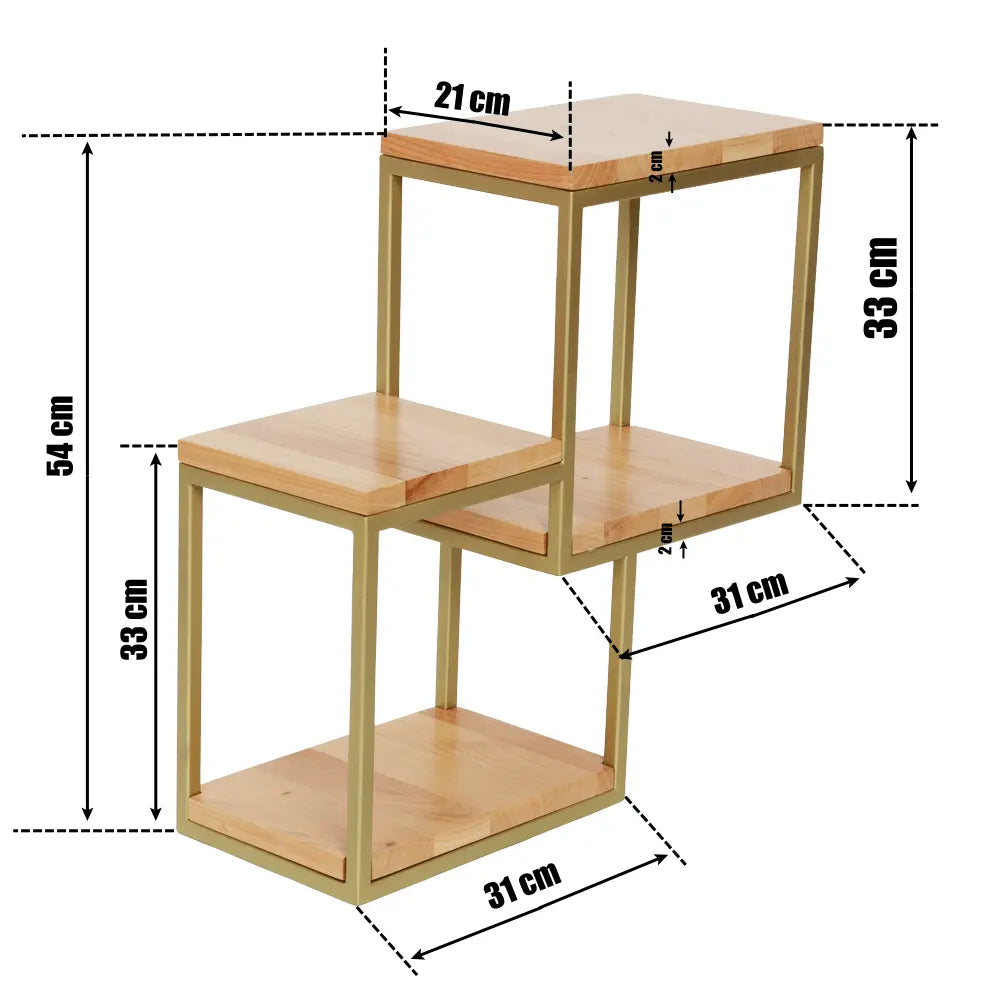 Etajera TIANA cu cadru metalic negru mat - FROMRO